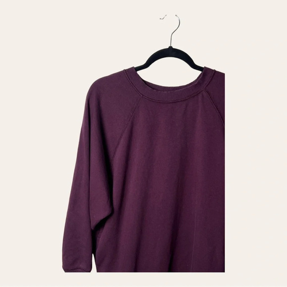 0268. AERIE FLEECE LINED SWEATER PLUM PURPLE IN COLOR SIZE XSMALL OVERSIZED - Picture 4 of 10